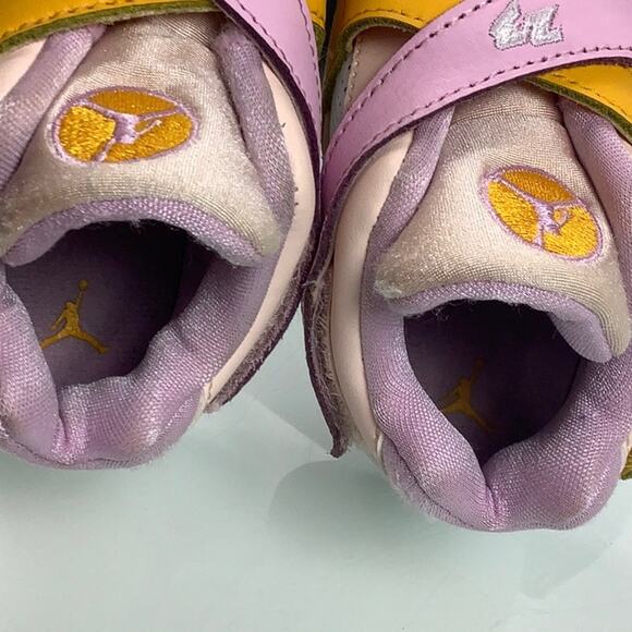 Jordan 8 Retro (TD) orange Pearl/LT Artic pink sneakers toddler size 10C EUC - Picture 11 of 16